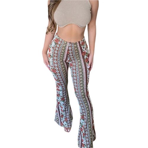 Load image into Gallery viewer, Women&#39;s  Flare Ethnic Print Pants
