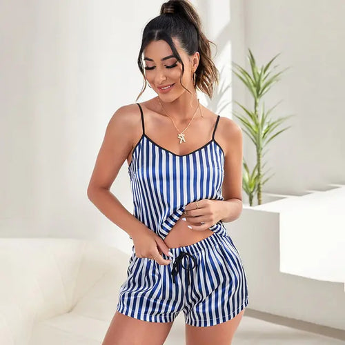 Load image into Gallery viewer, Sexy Stripe Women Sleepwear Set
