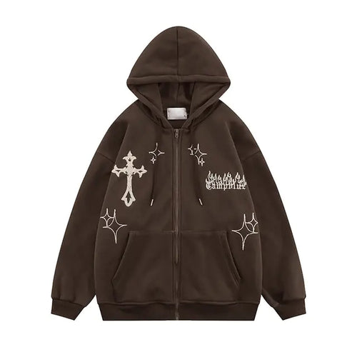 Load image into Gallery viewer, Goth Embroidery Retro Hoodies
