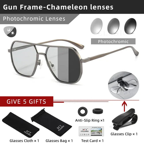 Load image into Gallery viewer, CLLOIO  Aluminum Photochromic Sunglasses
