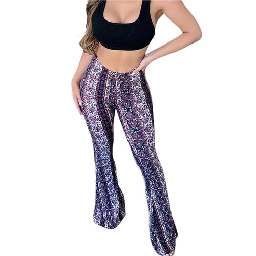 Load image into Gallery viewer, Women&#39;s  Flare Ethnic Print Pants
