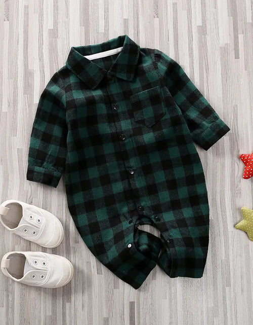 Load image into Gallery viewer, Baby Plaid Onesie Jumpsuit
