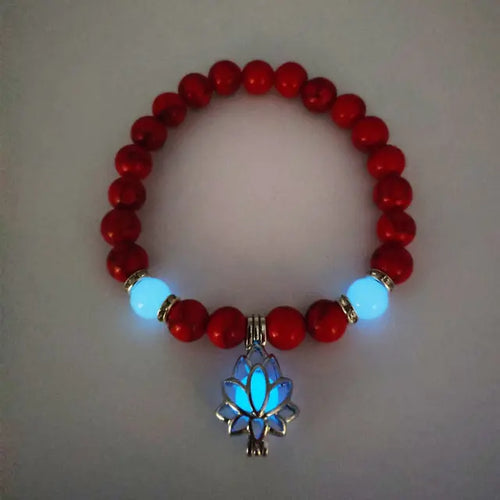 Load image into Gallery viewer, Glow In The Dark Natural Stone Bracelet
