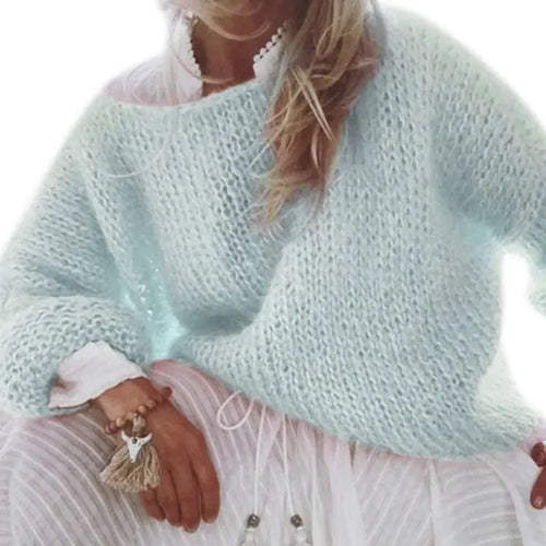 Load image into Gallery viewer, Women&#39;s Chunky Knitted Fluffy Pullover Tops
