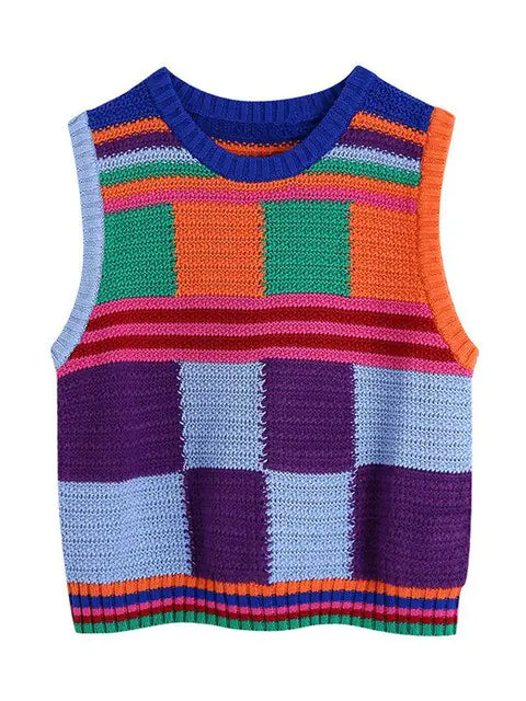 Load image into Gallery viewer, Knitted Contrast Color Crop Tank Top and Shorts
