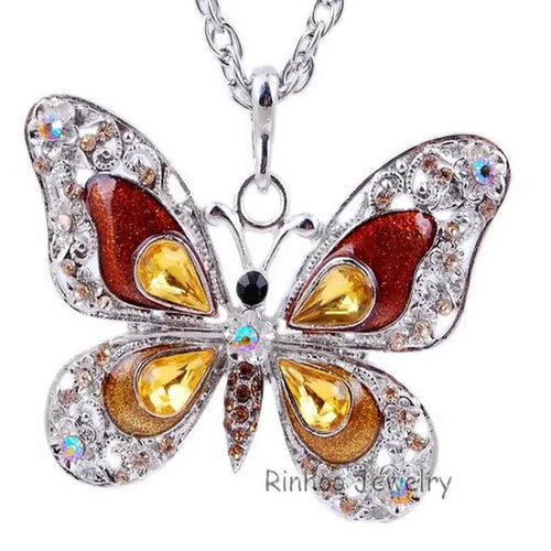 Load image into Gallery viewer, Colorful Butterfly Necklace
