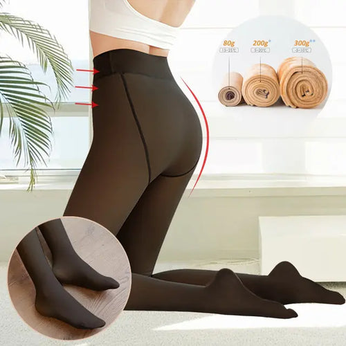 Load image into Gallery viewer, Fleece Lined Thermal Fake Pantyhose
