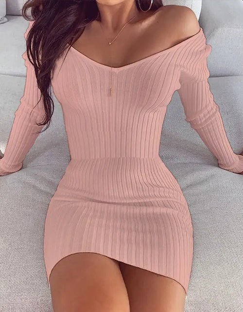 Load image into Gallery viewer, Warm &amp; Sexy Off Shoulder Sweater Dresses
