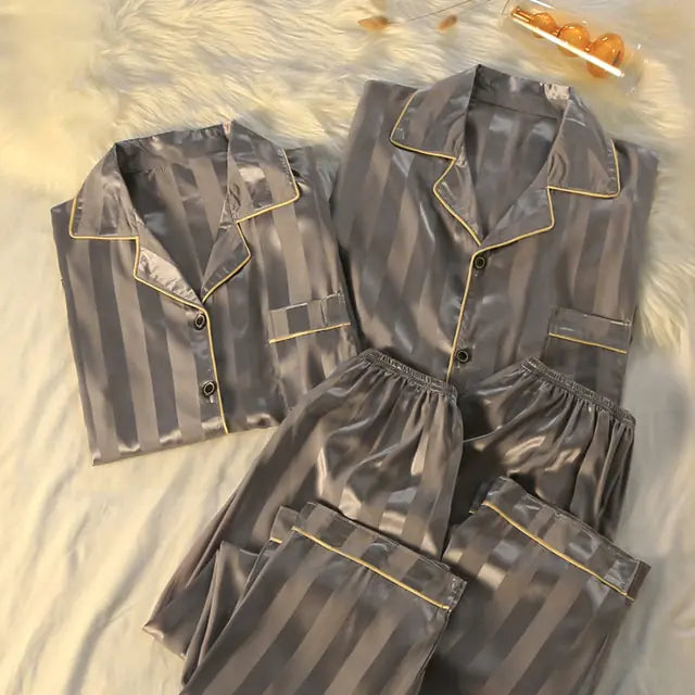 Couple Luxury Silk Pajamas Sets