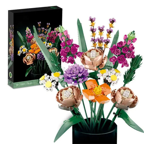 Load image into Gallery viewer, Romantic Flower Bouquet Bricks Toy
