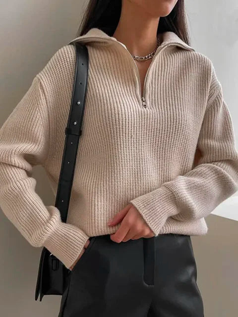 Load image into Gallery viewer, Turtleneck Zipper Sweater
