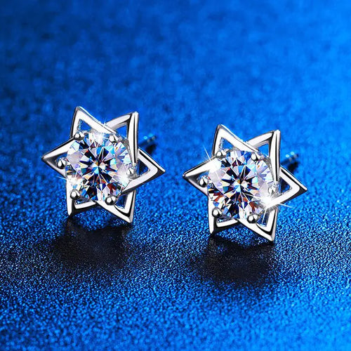 Load image into Gallery viewer, Shinny Hexagram Moissanite Stud Earrings
