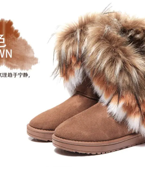 Load image into Gallery viewer, Women&#39;s Fox Fur Snow Boots
