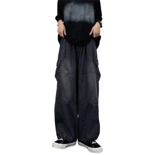 Load image into Gallery viewer, Baggy Cargo Jeans High Waisted
