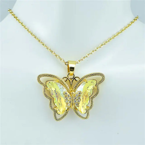 Load image into Gallery viewer, Crystal Glass Butterfly Necklace
