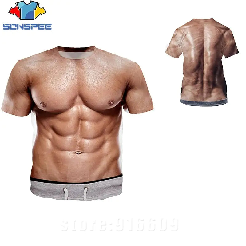 3D Printed Fake Muscle T-shirts