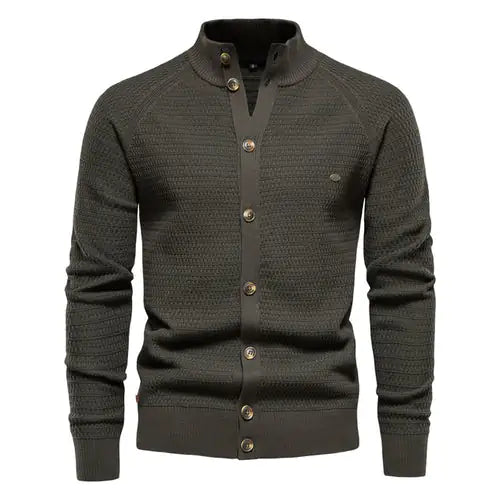 Load image into Gallery viewer, Button Mock Neck Men&#39;s Cardigan
