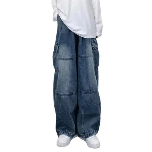 Load image into Gallery viewer, Baggy Cargo Jeans High Waisted
