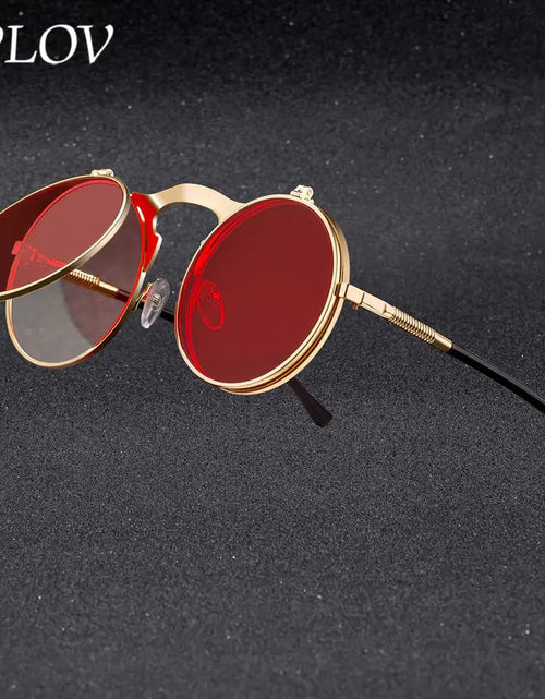 Load image into Gallery viewer, Vintage Steampunk Flip Sunglasses
