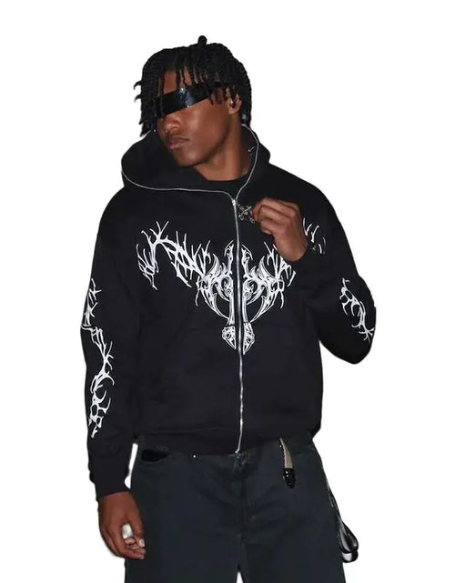 Load image into Gallery viewer, Gothic Clothing Trend Zipper Hoodies
