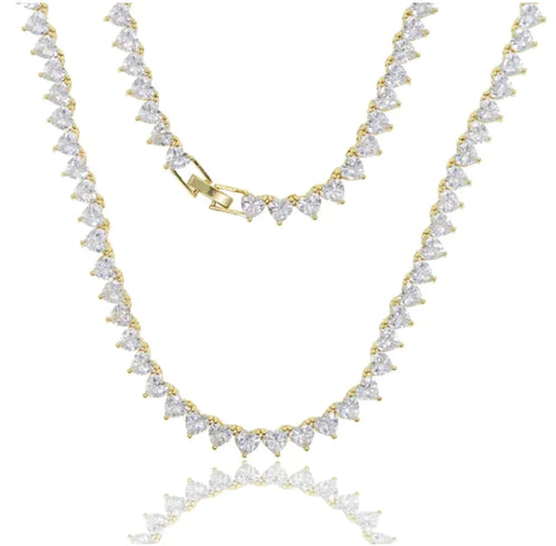 Load image into Gallery viewer, 5A Heart CZ Tennis Necklace
