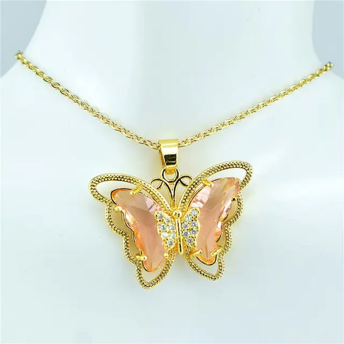 Load image into Gallery viewer, Crystal Glass Butterfly Necklace
