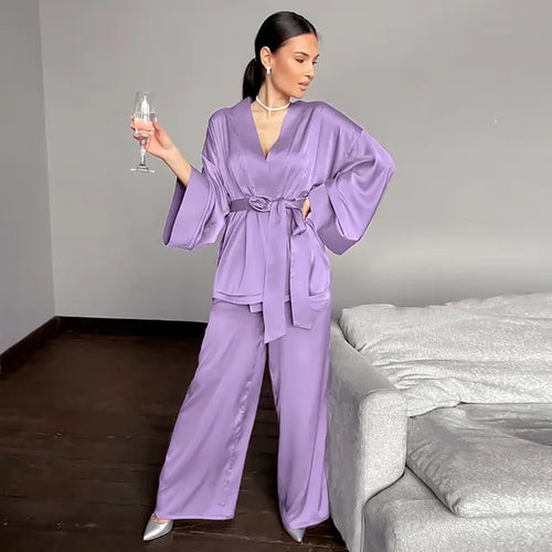 Load image into Gallery viewer, 2 Piece Set Satin Sleepwear
