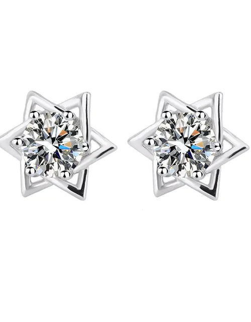 Load image into Gallery viewer, Shinny Hexagram Moissanite Stud Earrings
