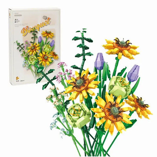 Load image into Gallery viewer, Romantic Flower Bouquet Bricks Toy
