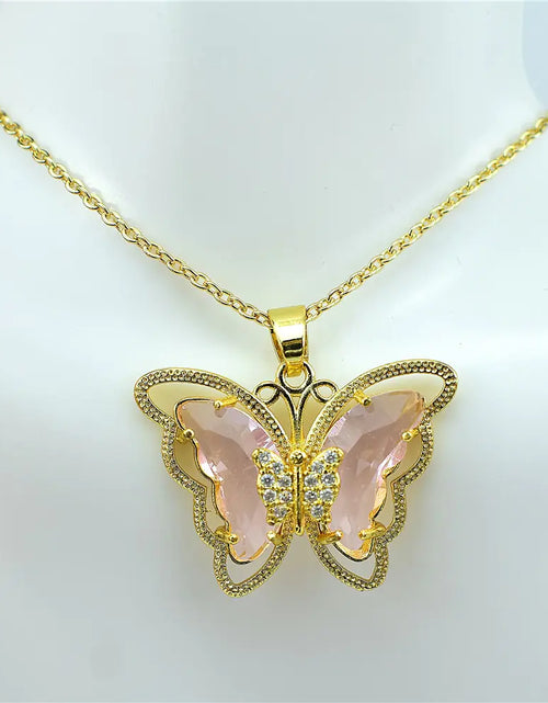 Load image into Gallery viewer, Crystal Glass Butterfly Necklace
