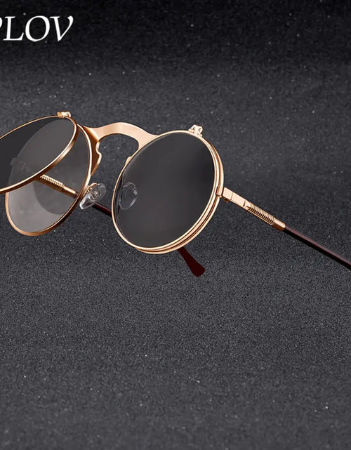 Load image into Gallery viewer, Vintage Steampunk Flip Sunglasses
