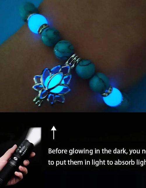 Load image into Gallery viewer, Glow In The Dark Natural Stone Bracelet
