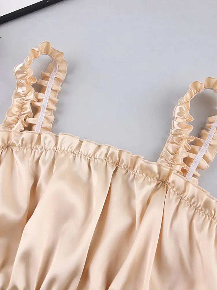 Restve 2 Pieces Set Ruffle Spaghetti Strap