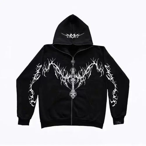 Load image into Gallery viewer, Gothic Clothing Trend Zipper Hoodies
