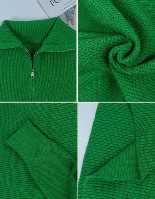 Load image into Gallery viewer, Turtleneck Zipper Sweater
