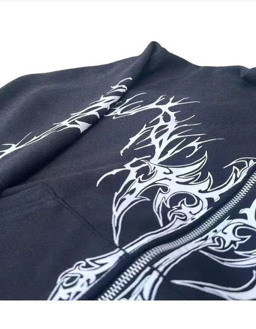 Load image into Gallery viewer, Gothic Clothing Trend Zipper Hoodies
