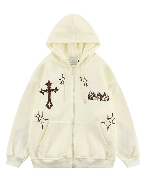 Load image into Gallery viewer, Goth Embroidery Retro Hoodies
