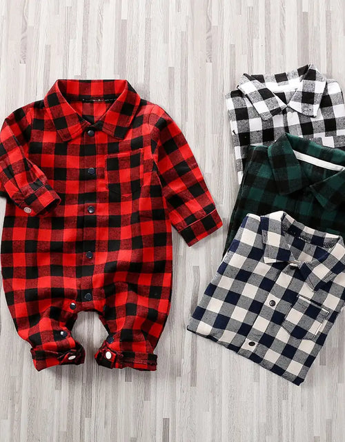 Load image into Gallery viewer, Baby Plaid Onesie Jumpsuit
