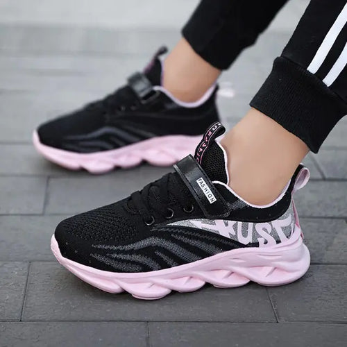 Load image into Gallery viewer, Lace-Up Girls Breathable Running Shoes
