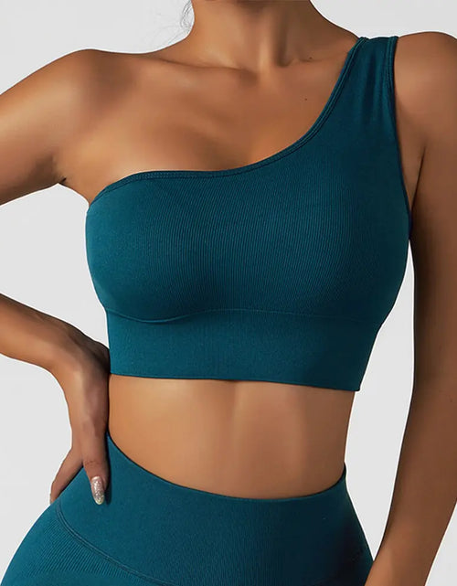 Load image into Gallery viewer, Summer Sexy Oblique Shoulder Yoga Clothes Tops
