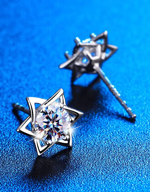 Load image into Gallery viewer, Shinny Hexagram Moissanite Stud Earrings
