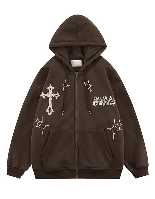 Load image into Gallery viewer, Goth Embroidery Retro Hoodies
