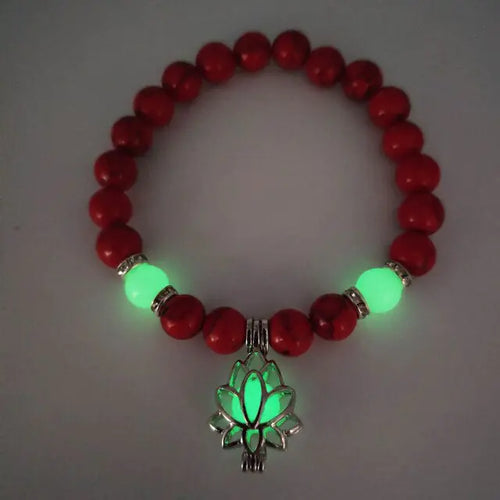 Load image into Gallery viewer, Glow In The Dark Natural Stone Bracelet
