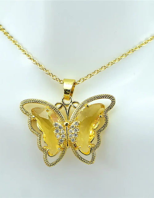 Load image into Gallery viewer, Crystal Glass Butterfly Necklace
