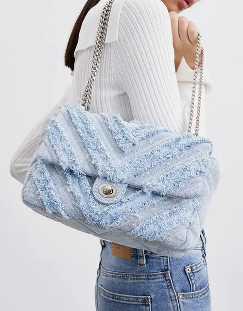 Load image into Gallery viewer, Denim Chain Bag
