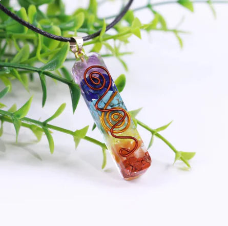 Load image into Gallery viewer, Rainbow Chakra Energy Necklace
