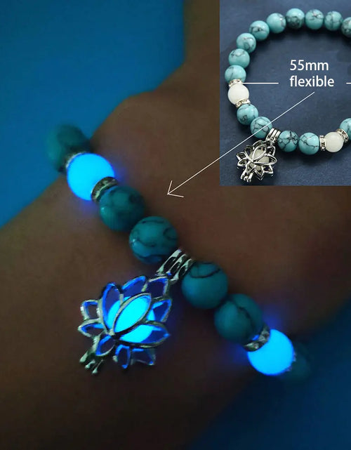 Load image into Gallery viewer, Glow In The Dark Natural Stone Bracelet
