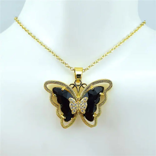 Load image into Gallery viewer, Crystal Glass Butterfly Necklace
