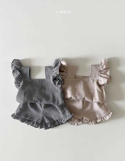 Load image into Gallery viewer, Baby Girl Plaid Clothes Set
