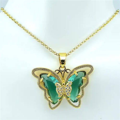 Load image into Gallery viewer, Crystal Glass Butterfly Necklace
